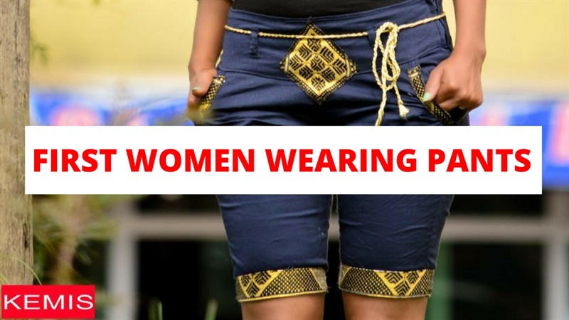 first women wearing pants